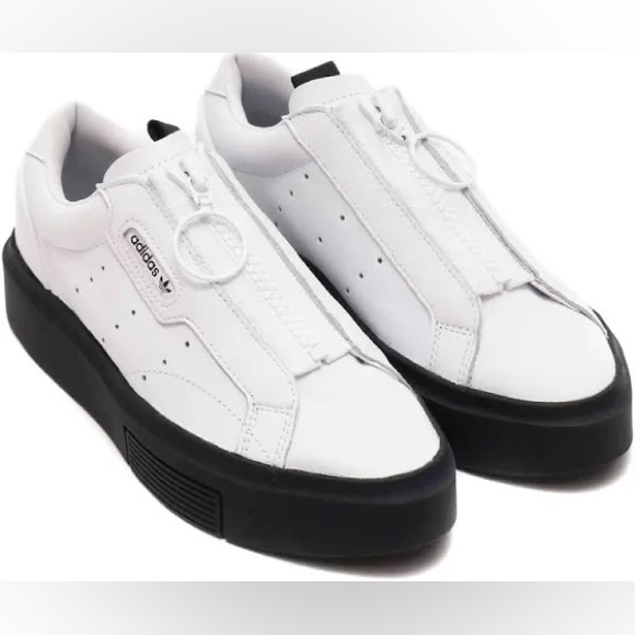 adidas Shoes - Adidas sleek leather zip up platform sneakers
